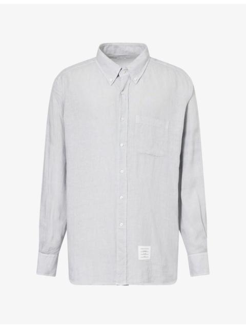 Thom Browne Brand-Patch Linen Shirt