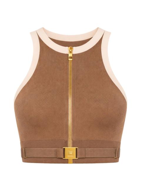 ELISABETTA FRANCHI zip-up crop top