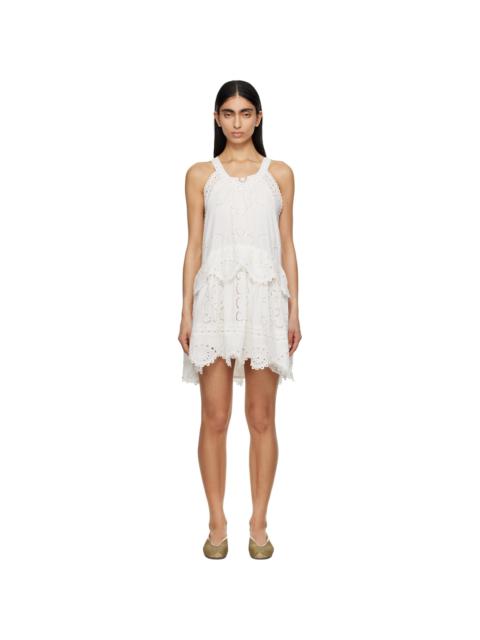 Sea White Dahlia Tank Minidress