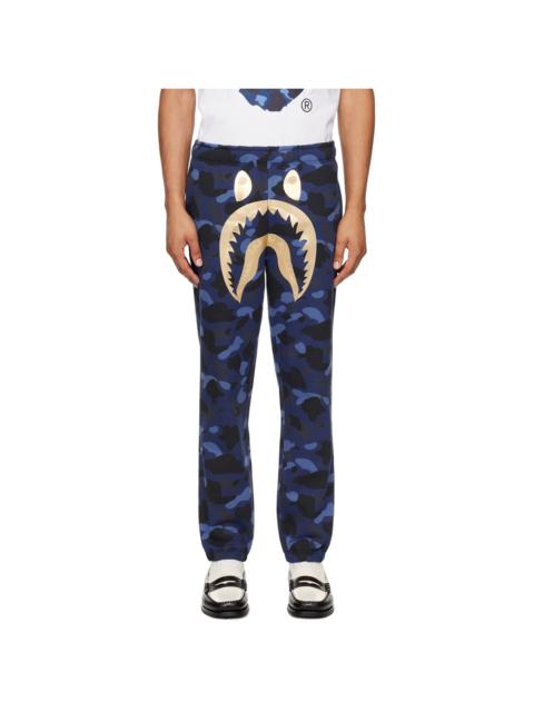 Navy Color Camo Shark Sweatpants