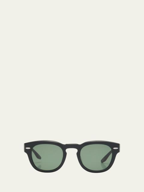 BARTON PERREIRA Men's Demarco Keyhole-Bridge Acetate Rectangle Sunglasses