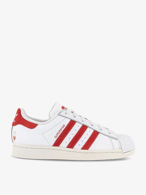 adidas Superstar logo-embossed low-top leather trainers