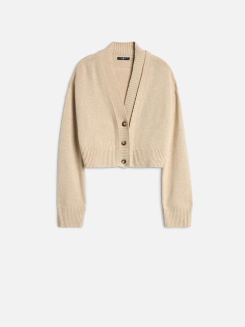 7 For All Mankind DOUBLE CARDIGAN in Wool Blend Moonbeam