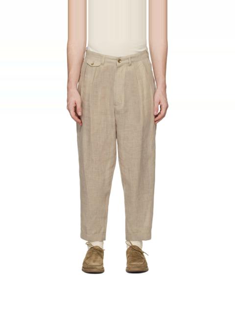 BEAMS PLUS 2 Pleats Trousers Pe Twill | REVERSIBLE