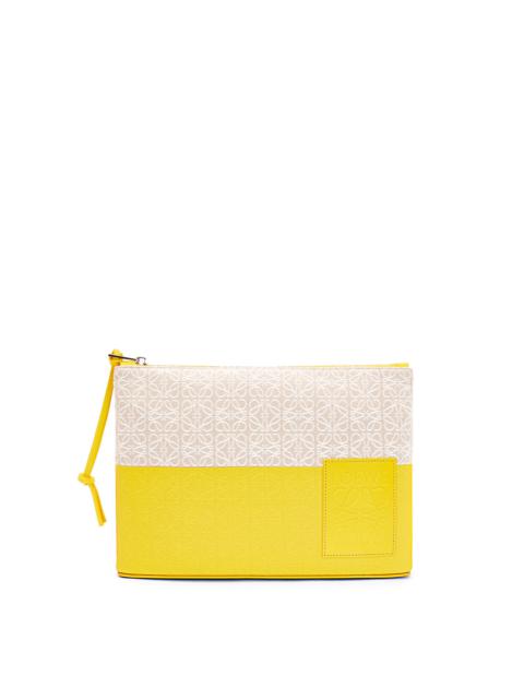 Loewe Oblong pouch in jacquard and calfskin
