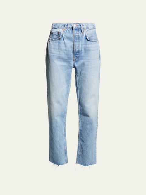 RE/DONE High-Rise Stovepipe Jeans with Raw-Edge Hem