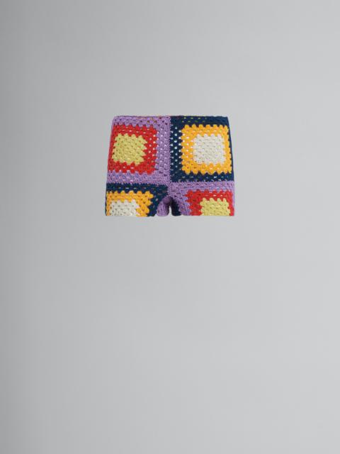 MARNI X NO VACANCY INN - MULTICOLOUR COTTON-KNIT SHORTS