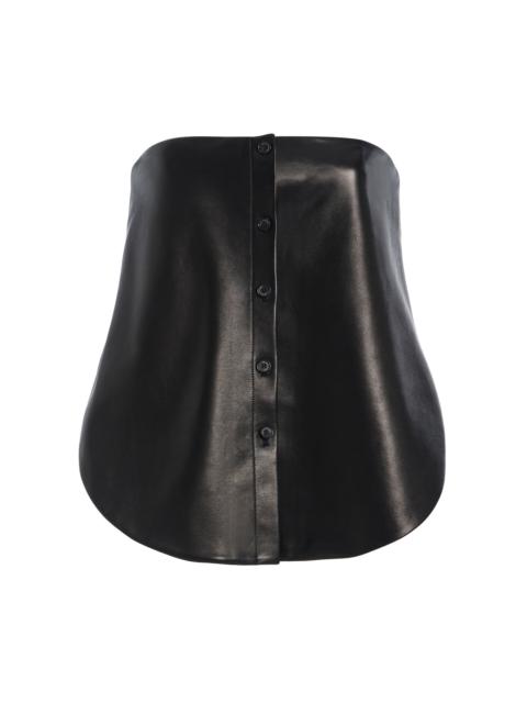 BRANDON MAXWELL The Shea Strapless Leather Top black