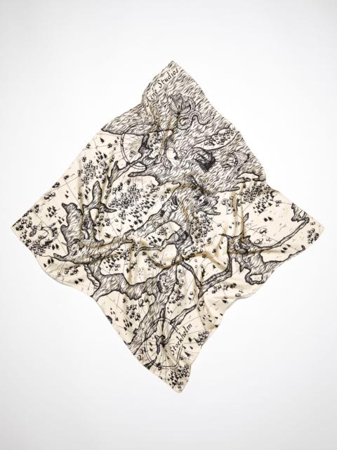 Acne Studios Stockholm print scarf - Cream white/black