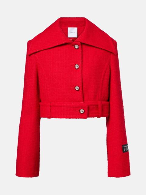 PATOU Cropped wool-blend tweed jacket