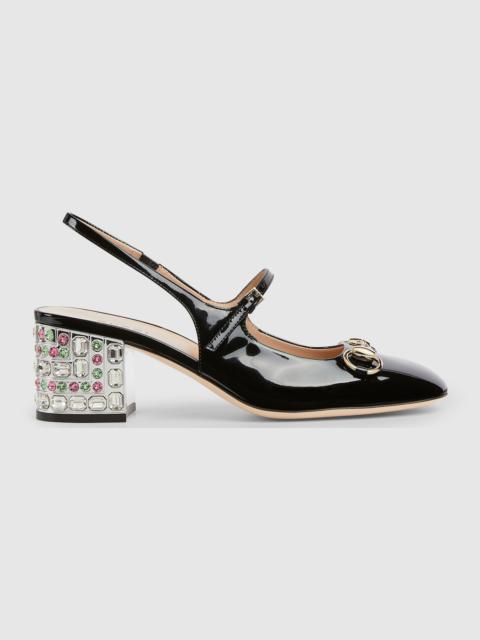 Women's Horsebit pump with crystals