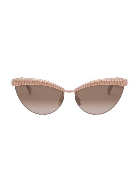 BVLGARI Women's Tubogas 61MM Oval Sunglasses - Brown Rose Gold Brown