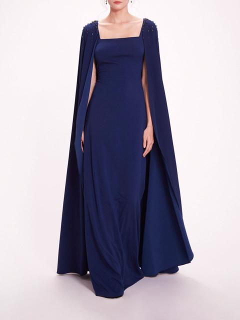 Marchesa EMBELLISHED CAPE GOWN