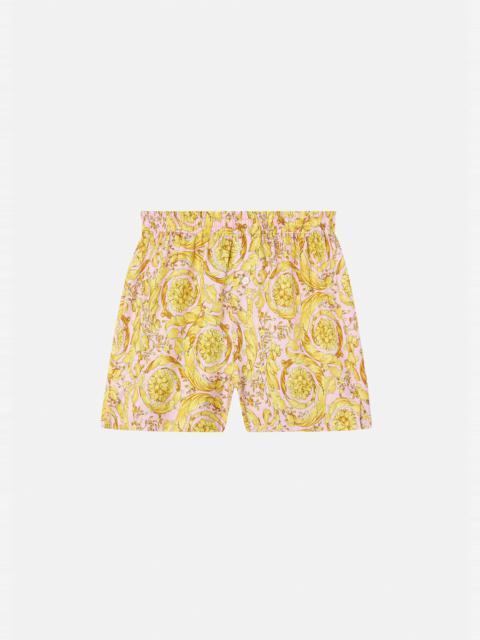 VERSACE Barocco Print Silk Pajama Shorts