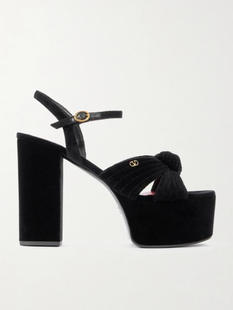 Valentino Crasher 125 Velvet Platform Sandals