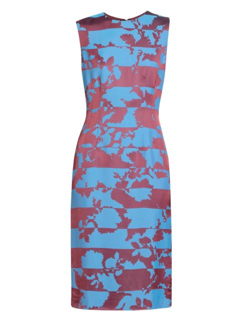 Dries Van Noten Women's Delavina Abstract Satin Sleeveless Midi-Dress - Blue