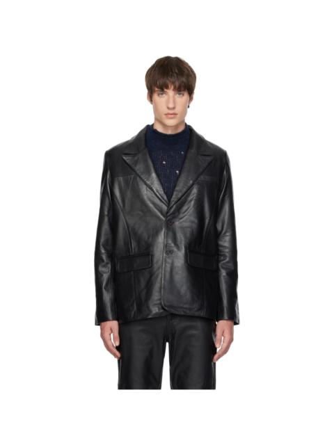 DEADWOOD Black Stanley Leather Blazer