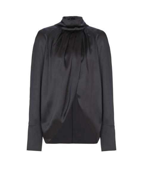 Balmain Draped silk blouse