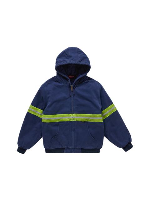 Supreme Reflective Stripe Hooded Work Jacket Navy