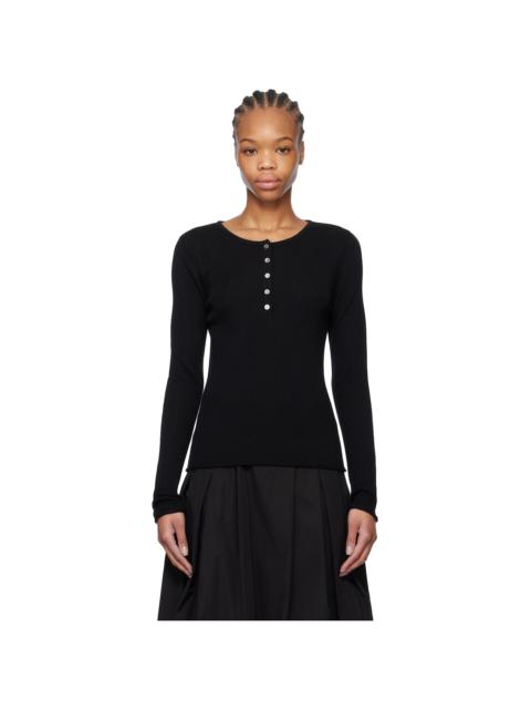 Dunst Black Buttoned Knit T-shirt