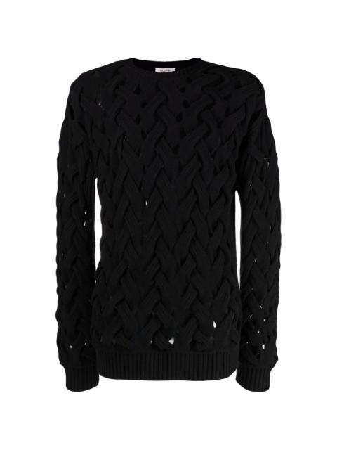 Valentino woven knitted crew-neck jumper