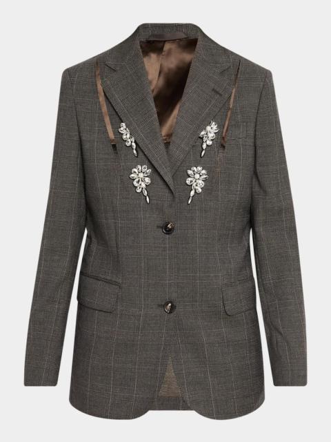 Simone Rocha Prince Of Wales Check Wool Single-Breasted Slash Jacket