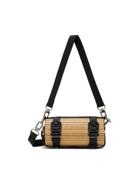 FENG CHEN WANG Beige & Black Strap Small Bamboo Bag