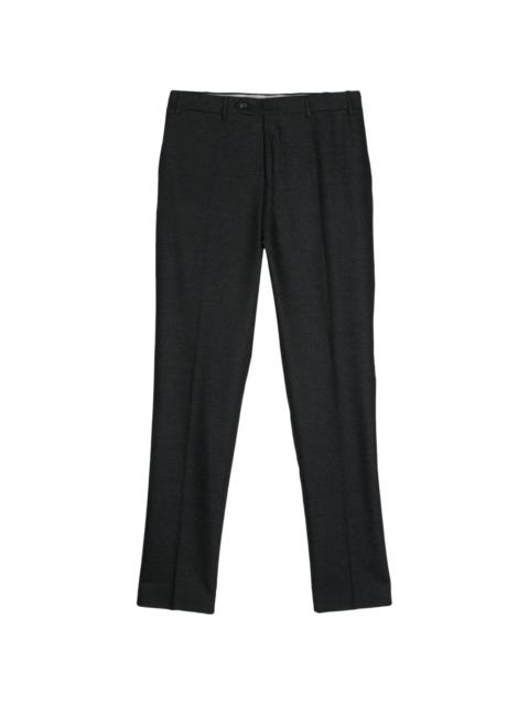 pressed-crease tailored trousers