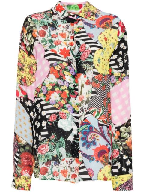 Moschino abstract-pattern print spread-collar shirt
