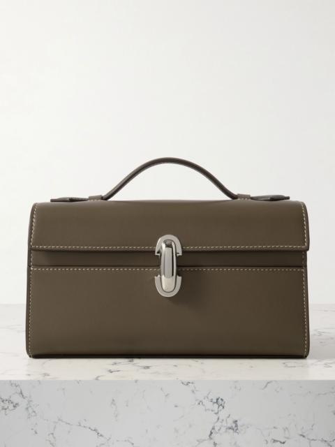 SAVETTE Symmetry Pochette leather tote Dark brown