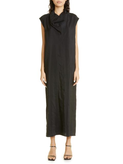 Totême Folded Cowl Neck Satin Shift Dress | REVERSIBLE