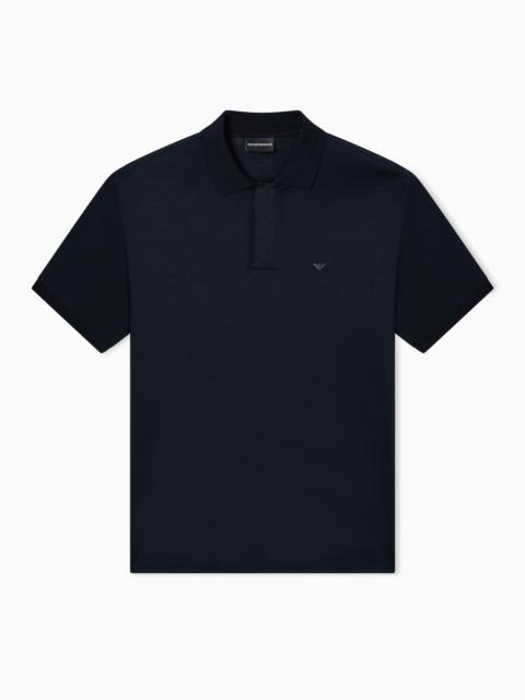 EMPORIO ARMANI TRAVEL ESSENTIAL LYOCELL-BLEND JERSEY POLO SHIRT