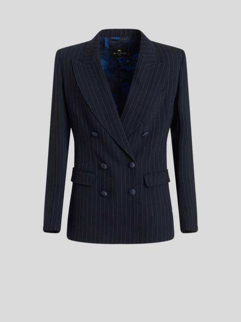Etro DOUBLE-BREASTED PINSTRIPED JACKET