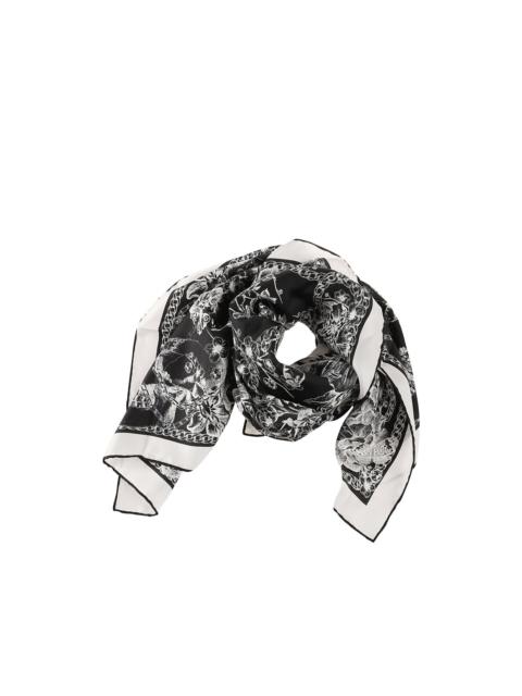 Alexander McQueen floral chain silk scarf