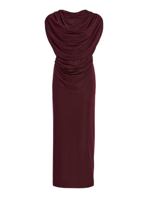 MAYGEL CORONEL Exclusive Almara Ruched Jersey Skirt Set burgundy