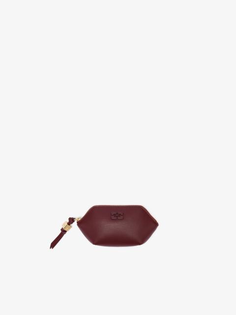 GANNI BOU COIN PURSE IN BURGUNDY