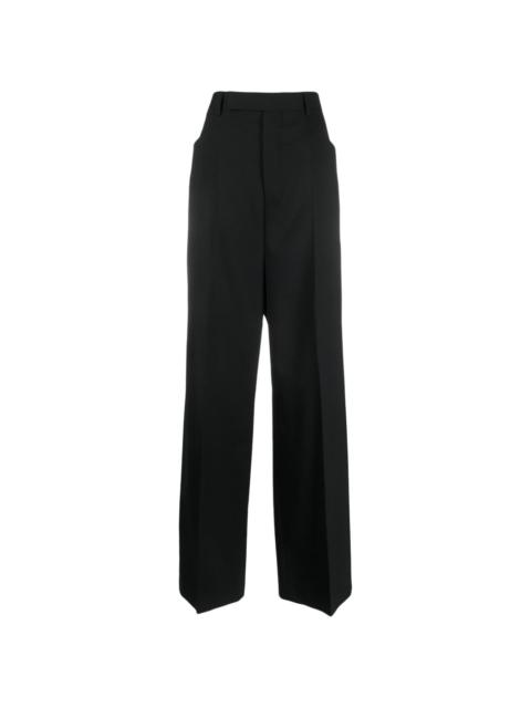 pressed-crease concealed-fastening tailored trousers