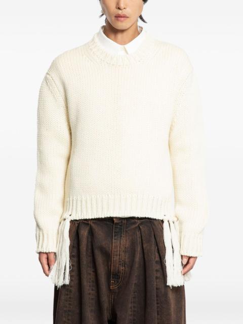 HED MAYNER fringed wool sweater