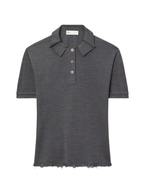 TORY BURCH oversized silk polo