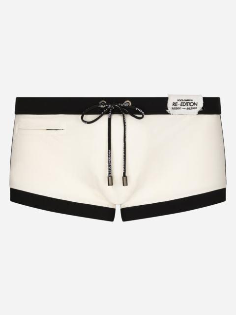 Dolce & Gabbana High-legged swim trunks with patch
