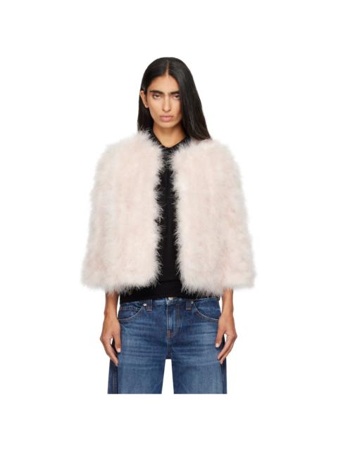 Yves Salomon Pink Turkey Feather Jacket