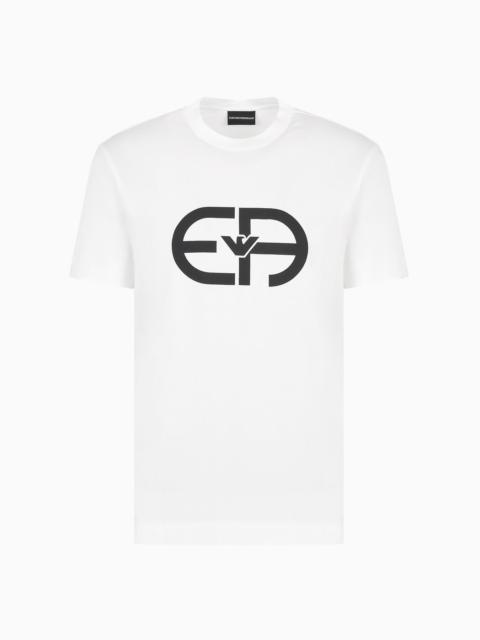 EMPORIO ARMANI ASV Lyocell-blend jersey T-shirt with oversized EA logo