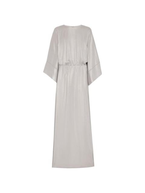 Brunello Cucinelli wide-sleeves silk maxi dress