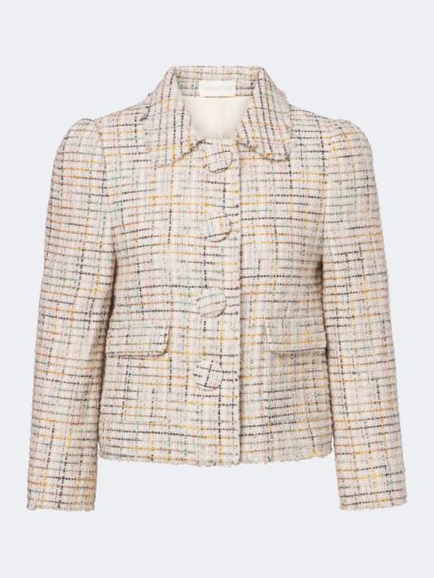 SHUSHU/TONG Checked cotton-blend cropped jacket
