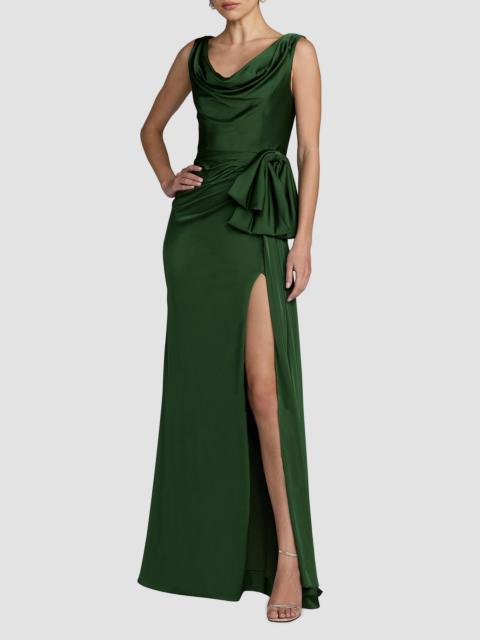 MAC DUGGAL Women's Charmeuse Sleeveless Cowlneck Gown - Emerald