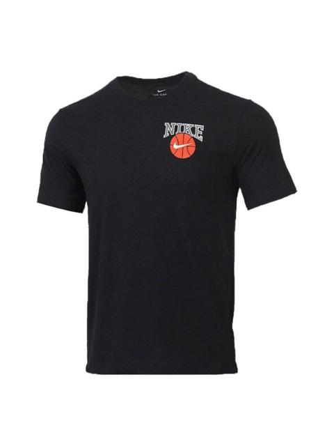 Nike Nike Basketball Logo Alphabet Printing Sports Short Sleeve Black DD9352-010