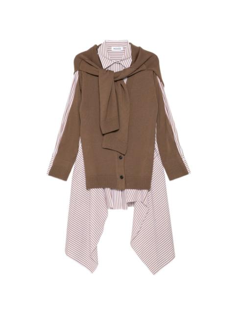 Monse combo knit shirt dress