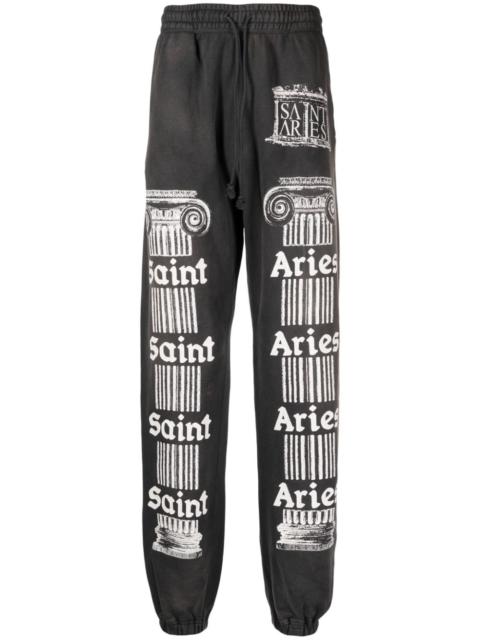 SAINT M×××××× slogan-print cotton track pants