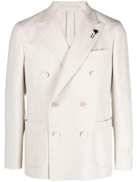 LARDINI peak-lapel double-breasted blazer