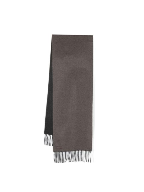 Canali logo-appliquÃ© cashmere-blend scarf